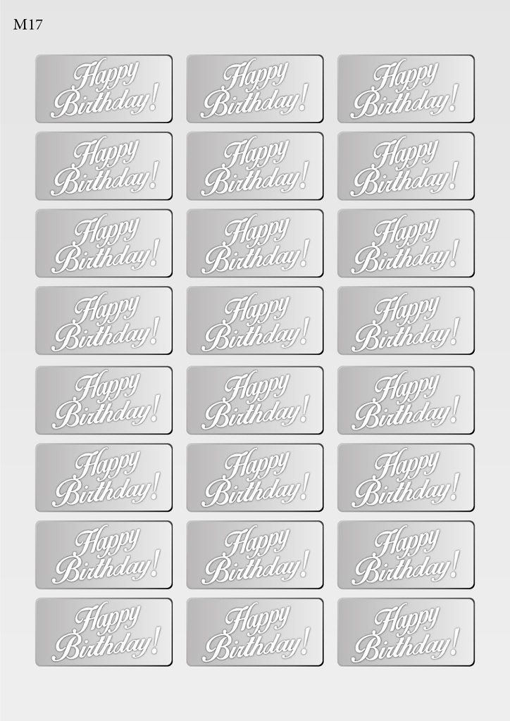 [Pack of Transfer Sheets] Happy Birthday! Chocolate Transfer Sheets